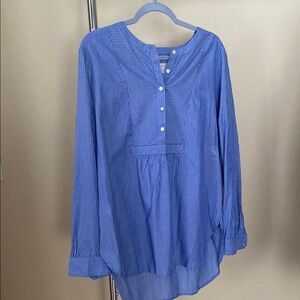 LOFT Blue Striped Women's Top